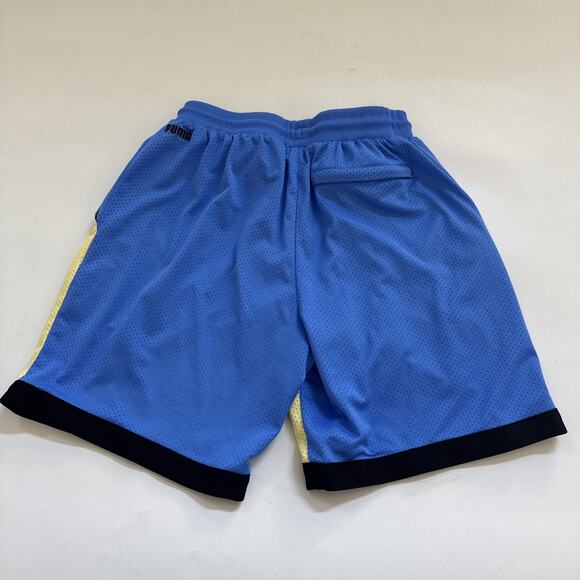 PUMA Men's Scholarship Basketball Shorts Bluemazing Large Mesh COLORBLOCK Y2K - Picture 5 of 11